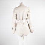 Nanushka Beige Vegan Leather Belted Shacket