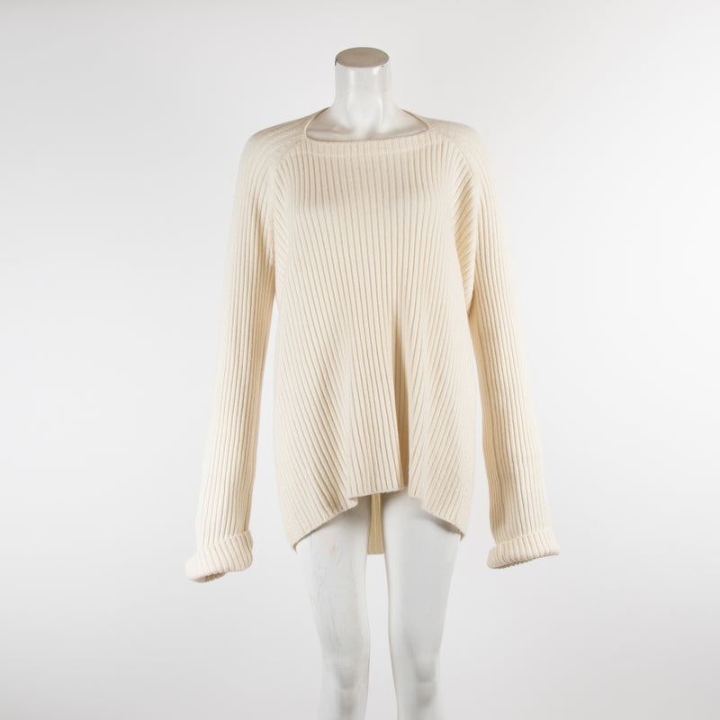 Haider Ackerman Cream Ribbed Cashmere Jumper