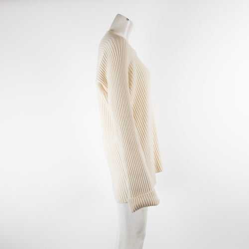 Haider Ackerman Cream Ribbed Cashmere Jumper