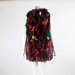 Zadig And Voltaire Multi Coloured Faux Fur Long Gilet