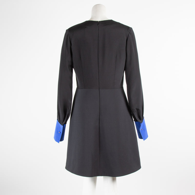 Roksanda Black Blue Trim Long Sleeve Dress