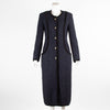 Etro Navy Blue Long Coat With Buttons