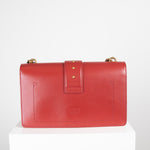 Pinko Red Leather Love Icon Simply Crossbody Bag