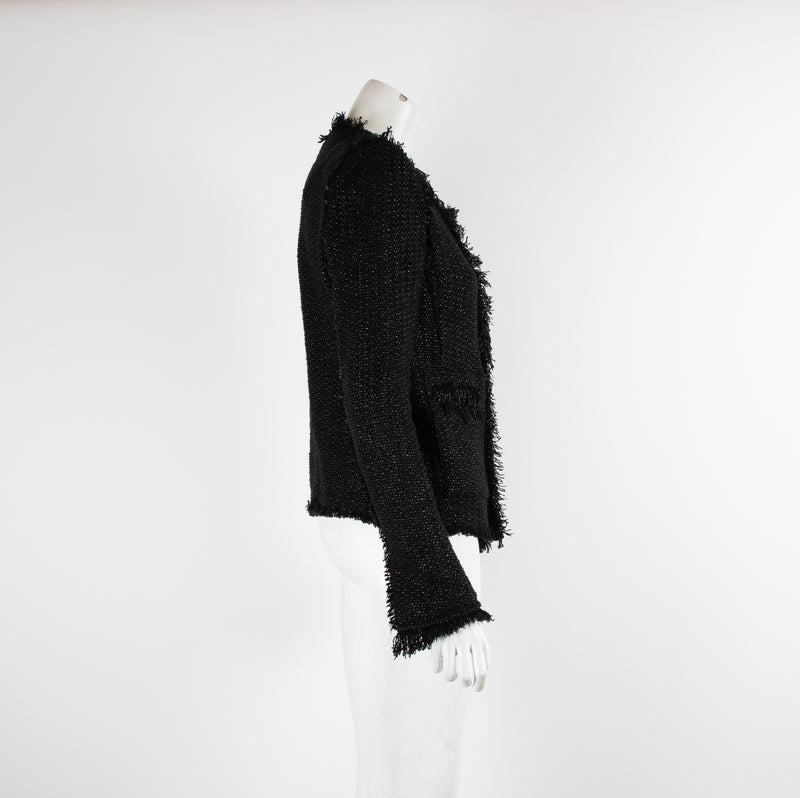 Isabel Marant Black Boucle Frayed Edge Jacket