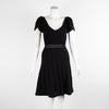 Sandro Black Knitted Fit and Flare Knee Length