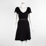 Sandro Black Knitted Fit and Flare Knee Length