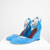 Celine Blue Suede Closed Wedge