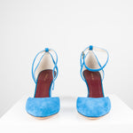 Celine Blue Suede Closed Wedge