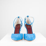 Celine Blue Suede Closed Wedge