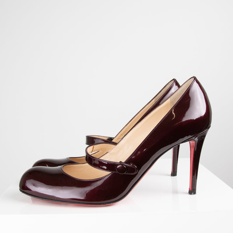 Louboutin Burgundy Mary Jane Heels