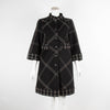 DVF Black And White Checked Jersey Coat