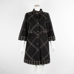 DVF Black And White Checked Jersey Coat