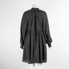 Stine Goya Black on Black Gingham Tiered Long Sleeve Dress