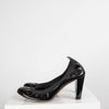 Chanel Black Patent CC Scrunch Heels