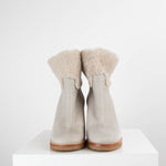 Chanel Cream Shearling Ankle Boot