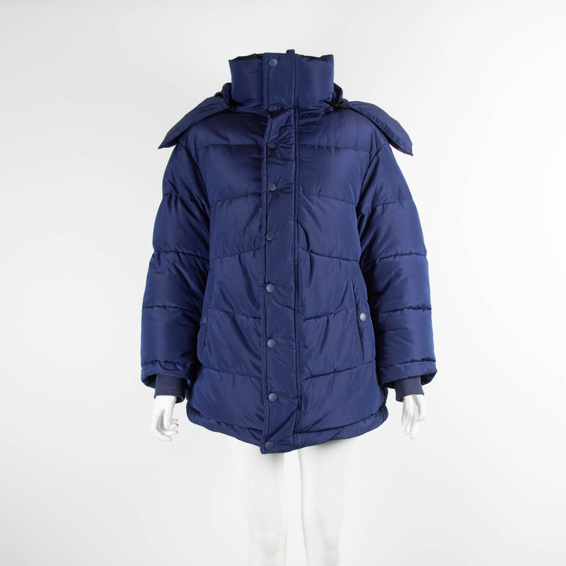 Balenciaga Blue Adjustable Hood Puffer Jacket