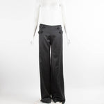 Temperley Black Satin Trim Evening Trousers