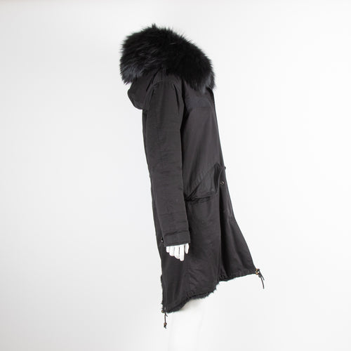 Jane & Tash black Fur Lined Parka