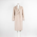 Marella Beige Wool Coat With Borg Pockets