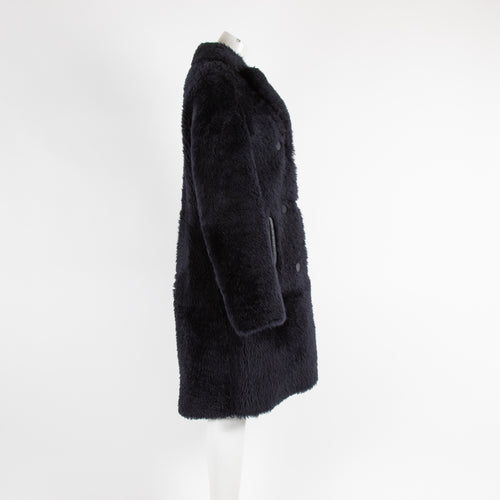 Joseph Navy Shearling Teddy Coat