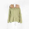 Mr and Mrs Italy Khaki Army Mini Parka with Fur Hood