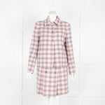 Maje Pink and Grey Check Jacket