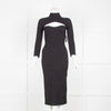 Khaite Black Mischa Rib Dress