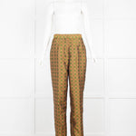 Saloni Black Bronze  Green Print Trousers