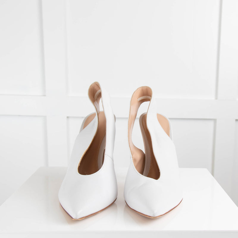 Gianvito Rossi White Sling Back Shoes