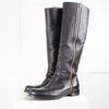 Louis Vuitton Black Leather Zip Up Knee Boots