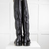 Louis Vuitton Black Leather Zip Up Knee Boots