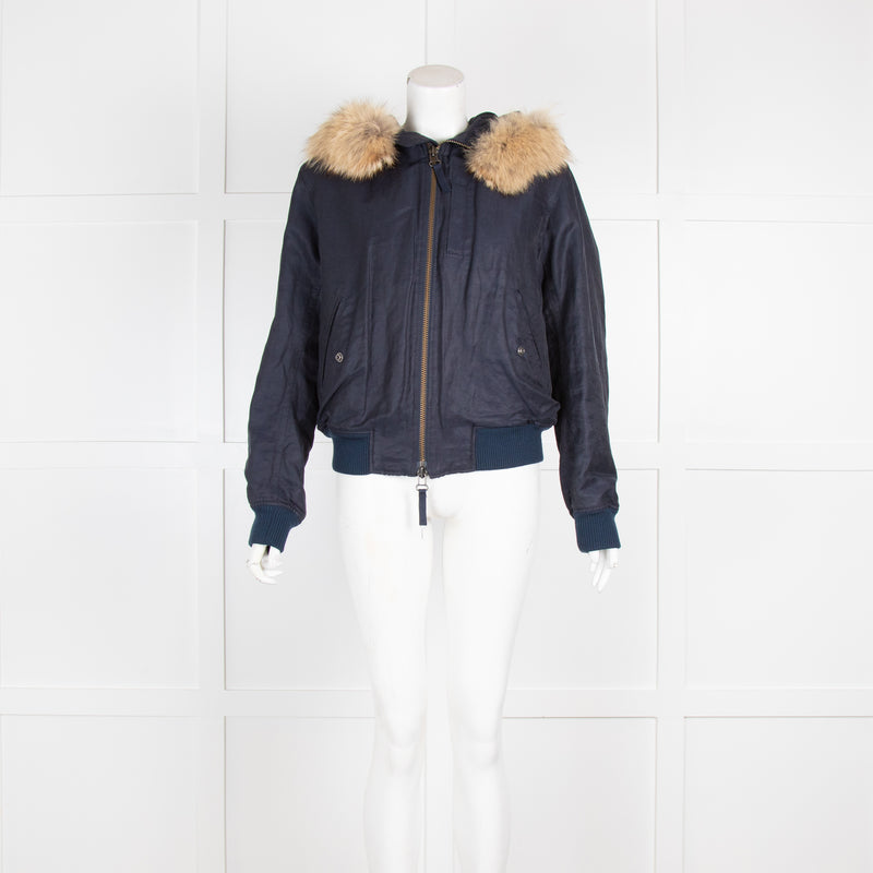 Vince Navy Bomber with Fur Hood