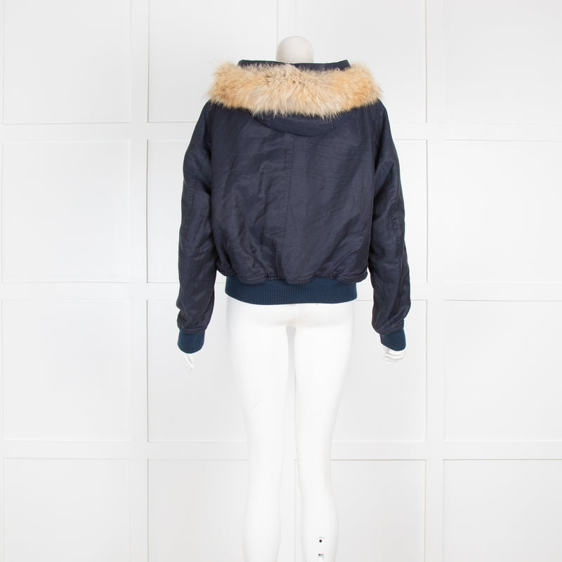 Vince Navy Bomber with Fur Hood