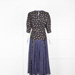 Rixo Navy Dress with Stars and Polka Dots