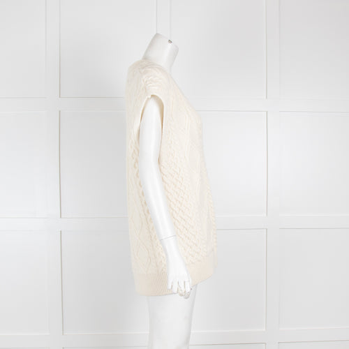 Frankie Shop Cream Cable Knit Vest