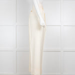 The Row Cream Crepe Wide Legg Trousers