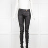 Balmain Black Leather Biker Trousers