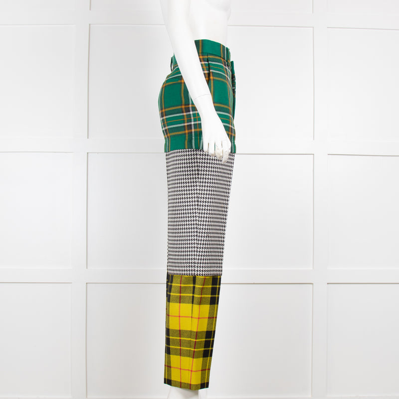 Balenciaga Tartan Wool Straight Pants