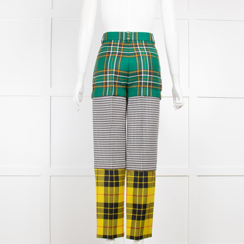 Balenciaga Tartan Wool Straight Pants