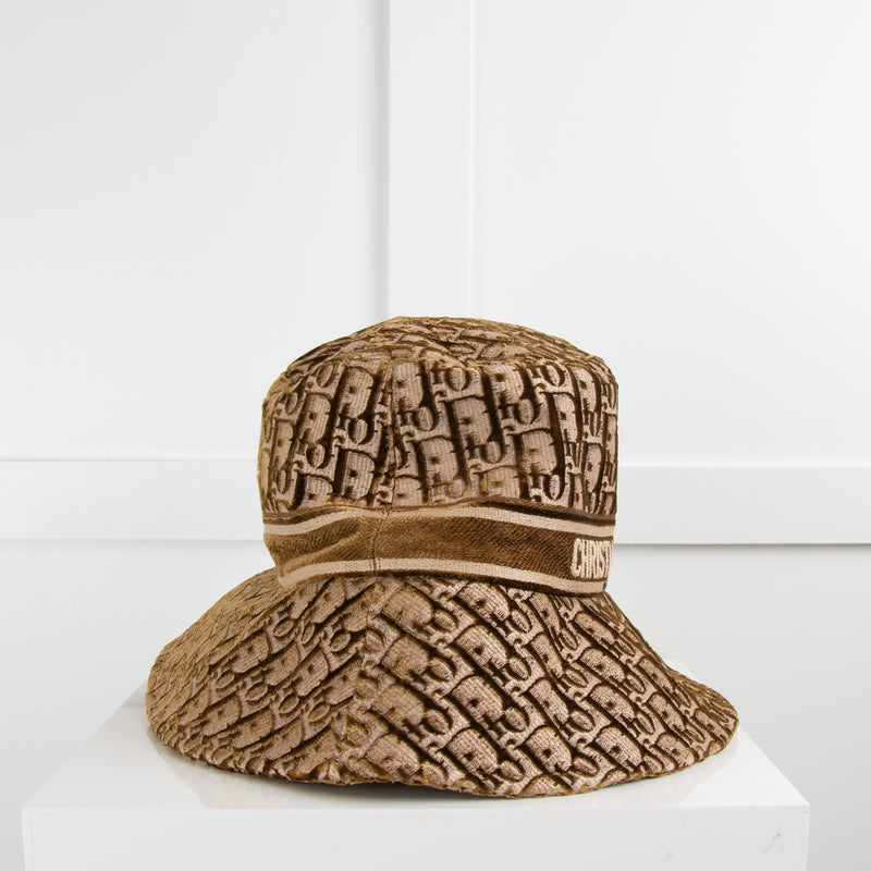 Christian Dior Brown Logo Bucket Hat