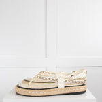 Chanel White Leather Espadrilles