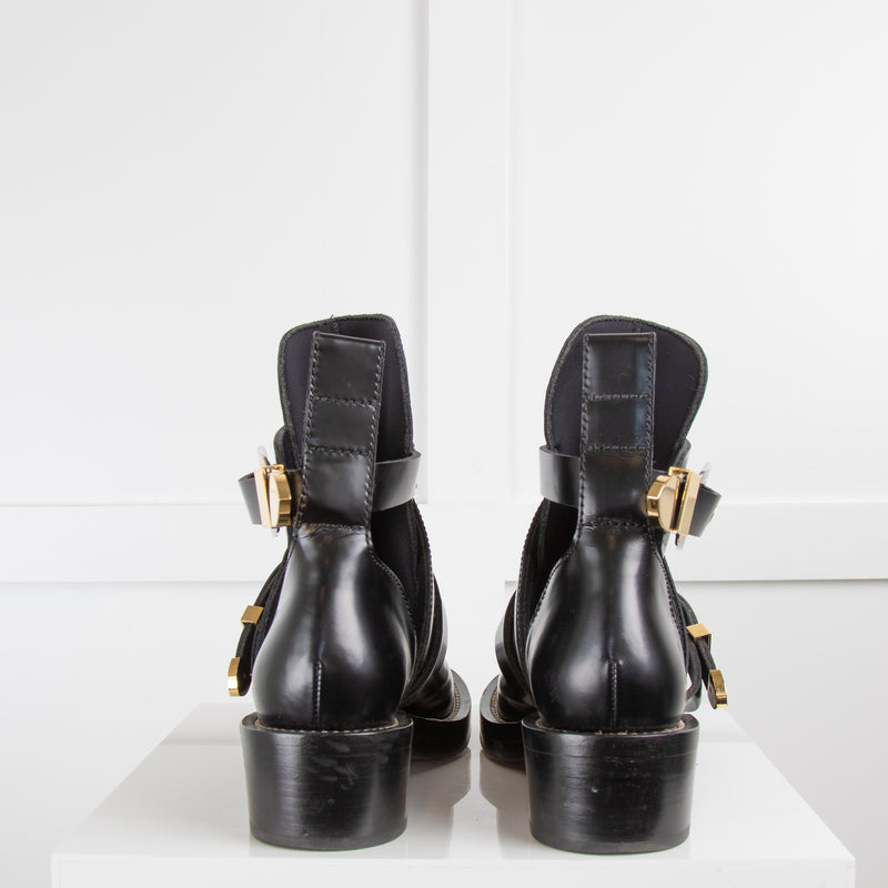 Balenciaga Black Buckled Boots