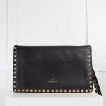 Valentino Rockstud Black Flap Clutch