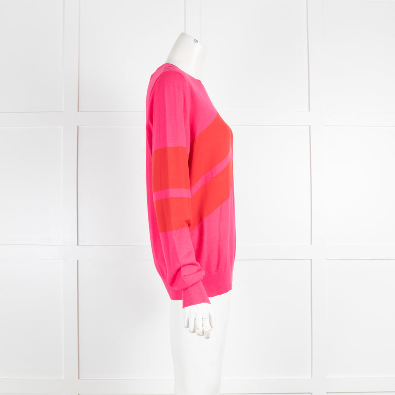 Madeline Thompson Pink & Red Chevron Jumper