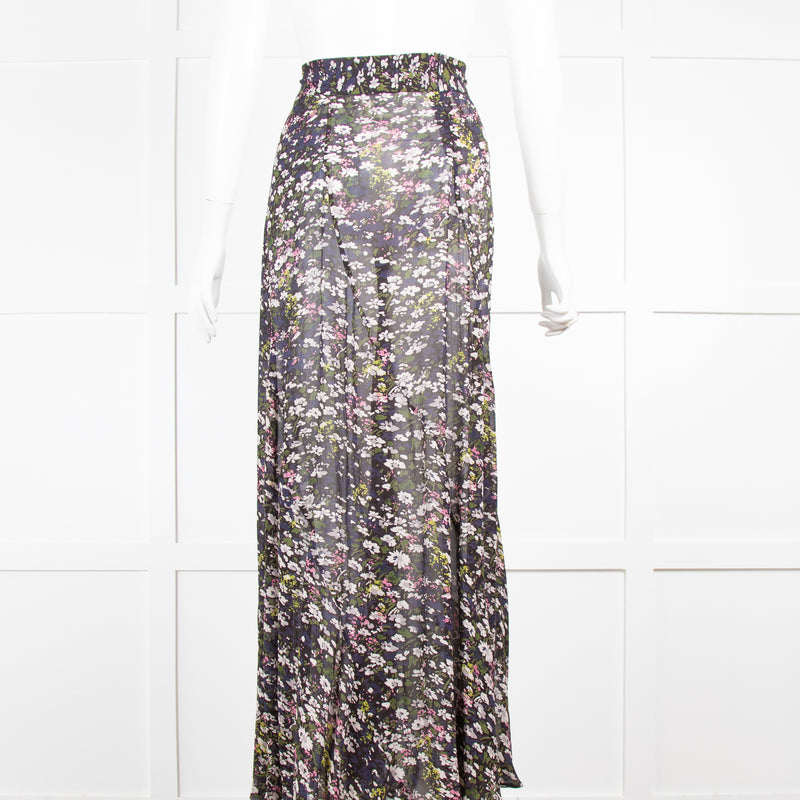 Ganni Sheer Floral Maxi Skirt