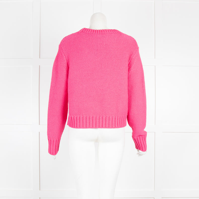White + Warren Bright Pink Cotton Knit