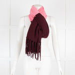 White + Warren Burgundy and Pink Scarf