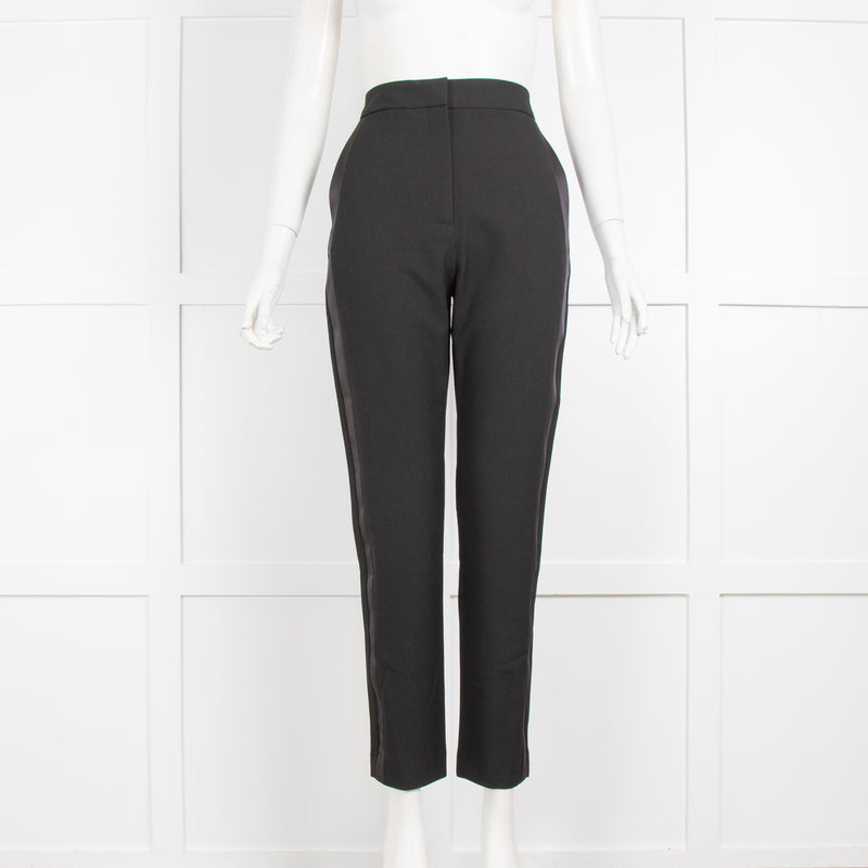 Maje Black Tuxedo Pant with Satin Side Stripe