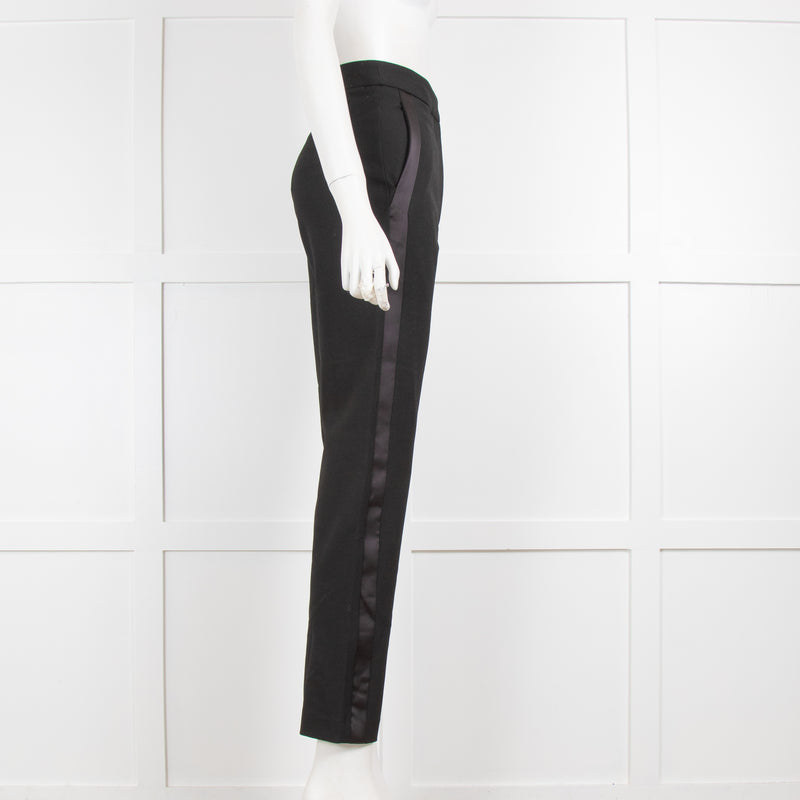 Maje Black Tuxedo Pant with Satin Side Stripe