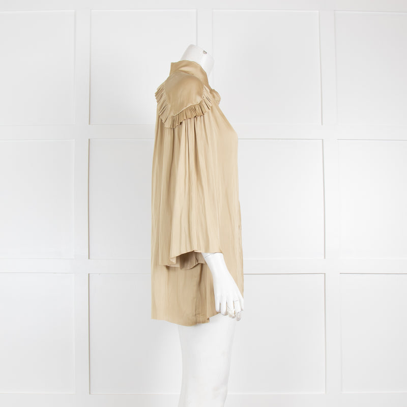 Day Birger Mikkelsen Olive Ruffle Trim Satin Blouse